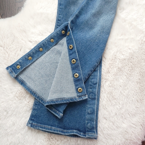 Frame Y2K Le Crop Mini Boot Cut Tear Away Flared Hem Denim Jeans - Picture 6 of 10